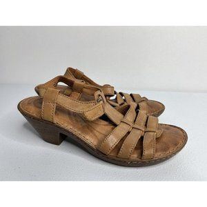 Born Womens Strappy Heeled Sandals Brown Tan Size‎ 10
